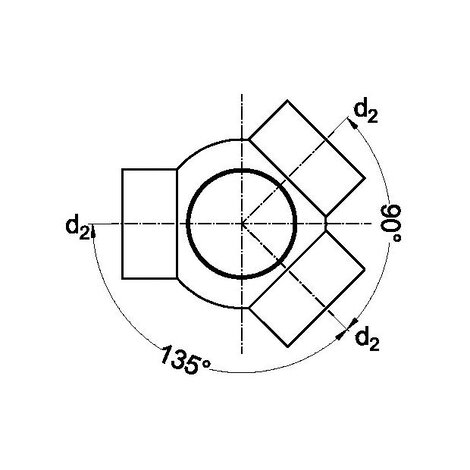 Trojitá kulová odbočka 88,5°/ 135°