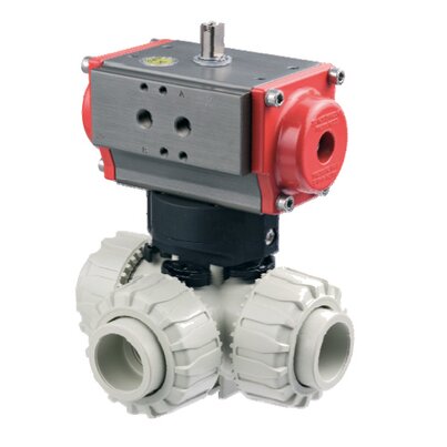 TKDIM/CP SA - PNEUMATICALLY ACTUATED DUAL BLOCK® 3-WAY BALL VALVE