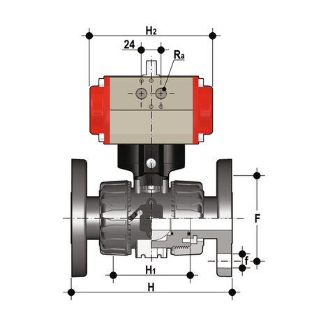 VKDOAF/CP DA - PNEUMATICALLY ACTUATED DUAL BLOCK® 2-WAY BALL VALVE