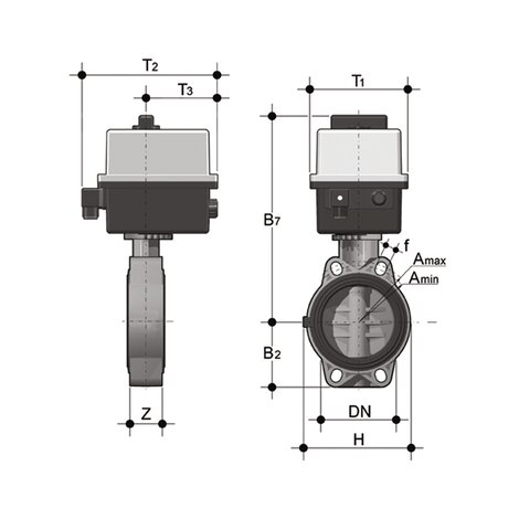 FEOV/CE 24V AC/DC DN 40-100 - ELECTRICALLY ACTUATED BUTTERFLY VALVE