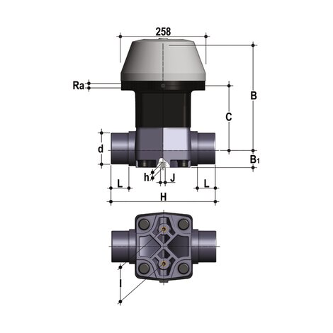 VMDC/CP NC - PNEUMATICALLY ACTUATED DIAPHRAGM VALVE DN 80:100
