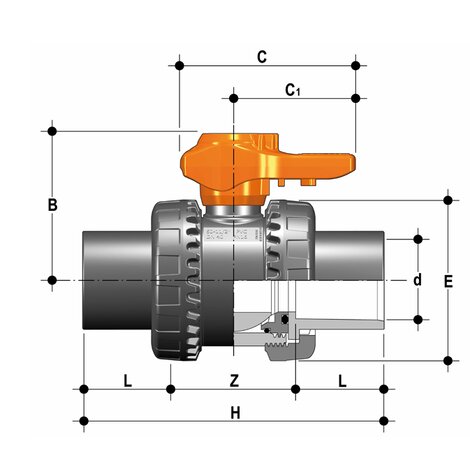 VXEJV - Easyfit 2-way ball valve