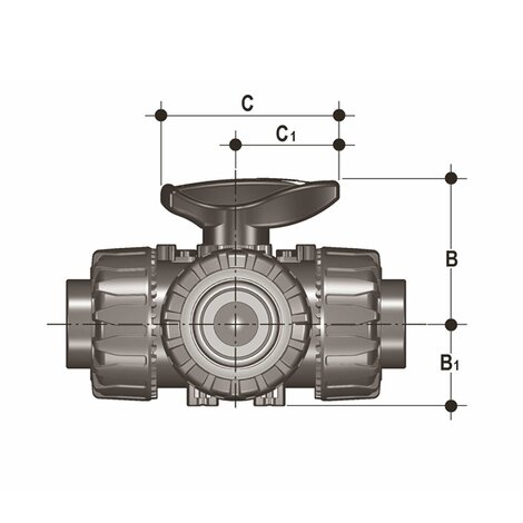 COMMON SIZES - DUAL BLOCK® 3-way ball valve