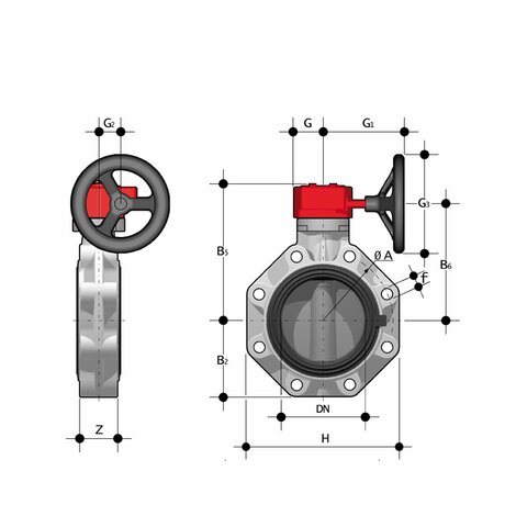 FKOM/RM LUG ISO-DIN - Butterfly valve