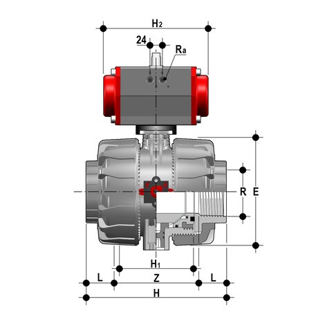 VKDNC/CP NC - PNEUMATICALLY ACTUATED DUAL BLOCK® 2-WAY BALL VALVE