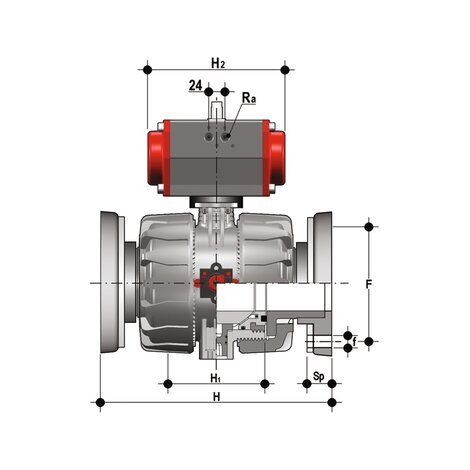 VKDOM/CP NO - PNEUMATICALLY ACTUATED DUAL BLOCK® 2-WAY BALL VALVE