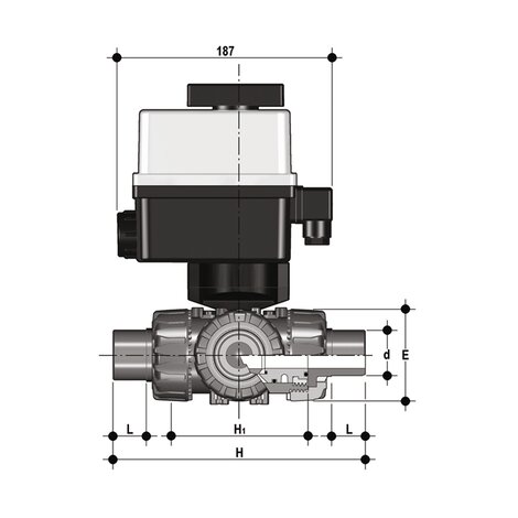 TKDDV/CE 90-240 V AC - ELECTRICALLY ACTUATED DUAL BLOCK® 3-WAY BALL VALVE