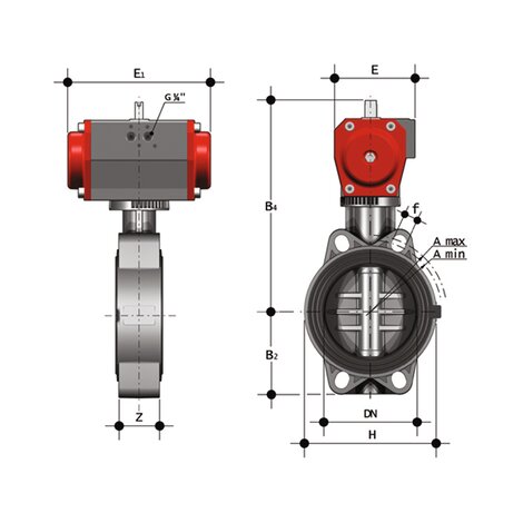 FEOV/CP DA DN 80-150 - PNEUMATICALLY ACTUATED BUTTERFLY VALVE