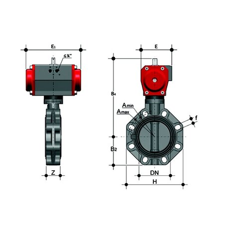 FEOV/CP NO DN 200 - PNEUMATICALLY ACTUATED BUTTERFLY VALVE