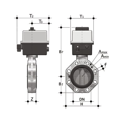 FKOV/CE 24V AC/DC DN 40-100 - ELECTRICALLY ACTUATED BUTTERFLY VALVE