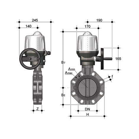 FKOV/CE 90-240V AC DN 125-200 - ELECTRICALLY ACTUATED BUTTERFLY VALVE