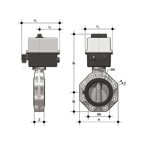 FKOF/CE 24V AC/DC LUG ANSI DN 65-100 - ELECTRICALLY ACTUATED BUTTERFLY VALVE