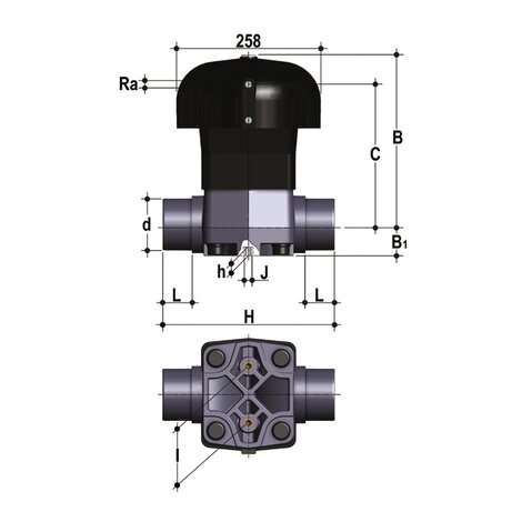 VMDF/CP DA - PNEUMATICALLY ACTUATED DIAPHRAGM VALVE DN 80:100