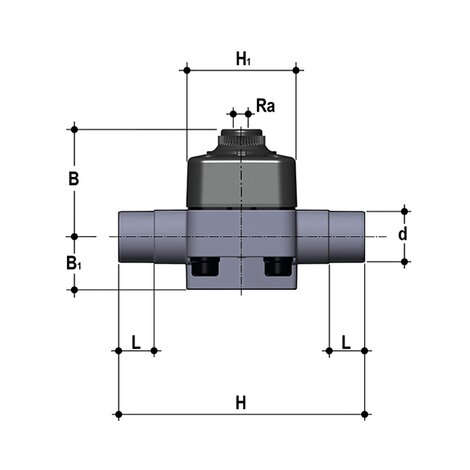 DKDDV/CP NO - DIRECT ACTION PNEUMATICALLY ACTUATED DIAPHRAGM VALVE DN 15:65