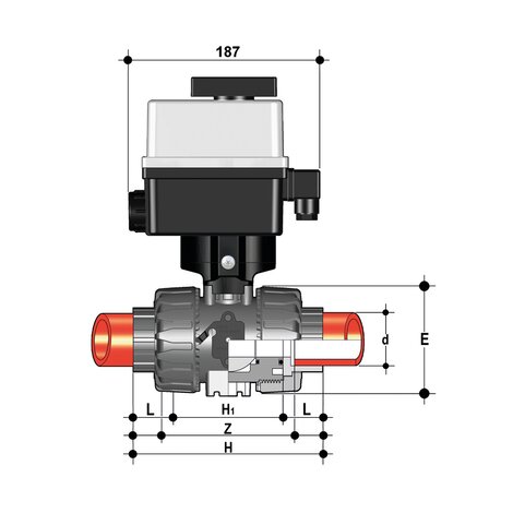 VKDIM/CE 24 V AC/DC - ELECTRICALLY ACTUATED DUAL BLOCK® 2-WAY BALL VALVE