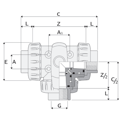 LKDAV - DUAL BLOCK® 3-way ball valve LKDAV - DUAL BLOCK® 3-way ball valve