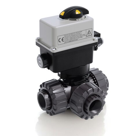 LKDFV/CE 24 V AC/DC - ELECTRICALLY ACTUATED DUAL BLOCK® 3-WAY BALL VALVE