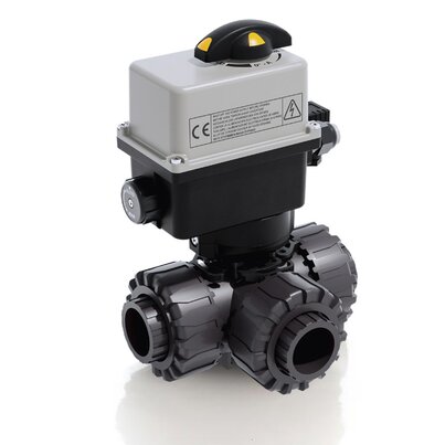 LKDIV/CE 24 V AC/DC - ELECTRICALLY ACTUATED DUAL BLOCK® 3-WAY BALL VALVE