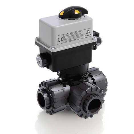 LKDIV/CE 24 V AC/DC - ELECTRICALLY ACTUATED DUAL BLOCK® 3-WAY BALL VALVE
