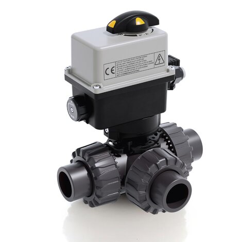 TKDAV/CE 24 V AC/DC - ELECTRICALLY ACTUATED DUAL BLOCK® 3-WAY BALL VALVE
