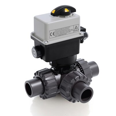 TKDJV/CE 24 V AC/DC - ELECTRICALLY ACTUATED DUAL BLOCK® 3-WAY BALL VALVE