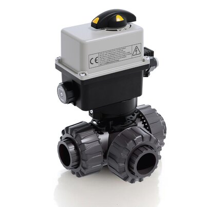 TKDLV/CE 24 V AC/DC - ELECTRICALLY ACTUATED DUAL BLOCK® 3-WAY BALL VALVE