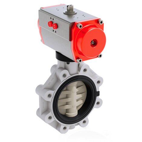 FKOM/CP DA LUG ISO-DIN DN 80-200 - PNEUMATICALLY ACTUATED BUTTERFLY VALVE
