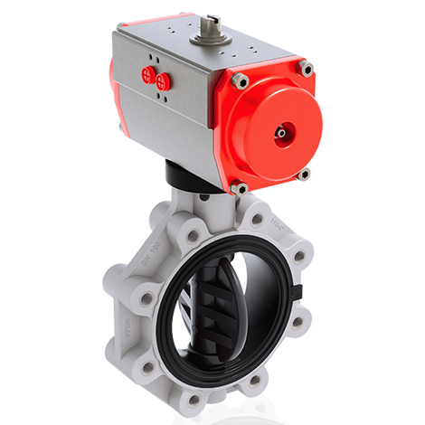 FKOV/CP NO LUG ISO-DIN DN 80-200 - PNEUMATICALLY ACTUATED BUTTERFLY VALVE