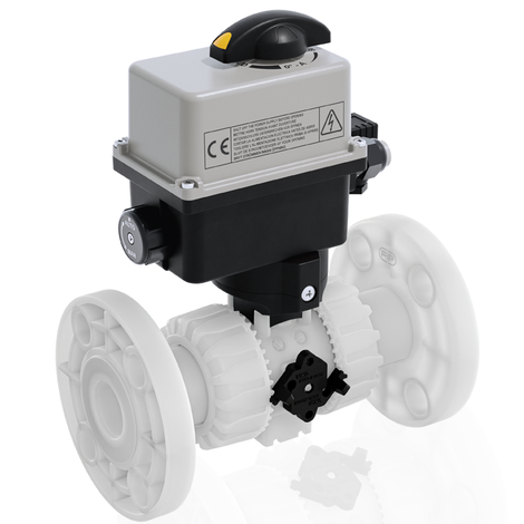 VKROAF/CE 90-240 V AC 4-20 mA - ELECTRICALLY ACTUATED DUAL BLOCK® REGULATING BALL VALVE