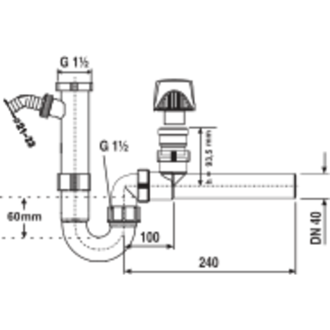 Sifonové napojení s přivzdušněním D 40