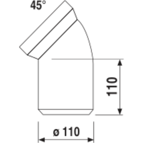 Univerzální odtokové koleno 45° D 110