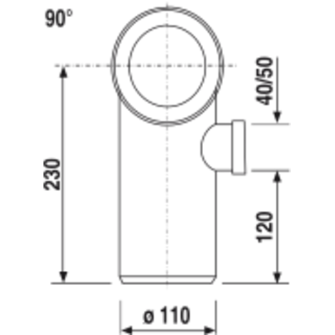 WC připojovací koleno 90° D 110 - pravé