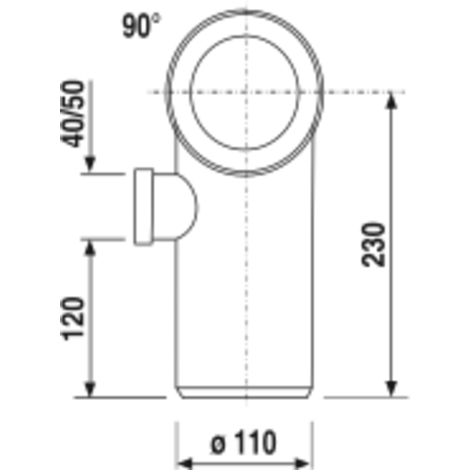 WC připojovací koleno 90° D 110 - levé