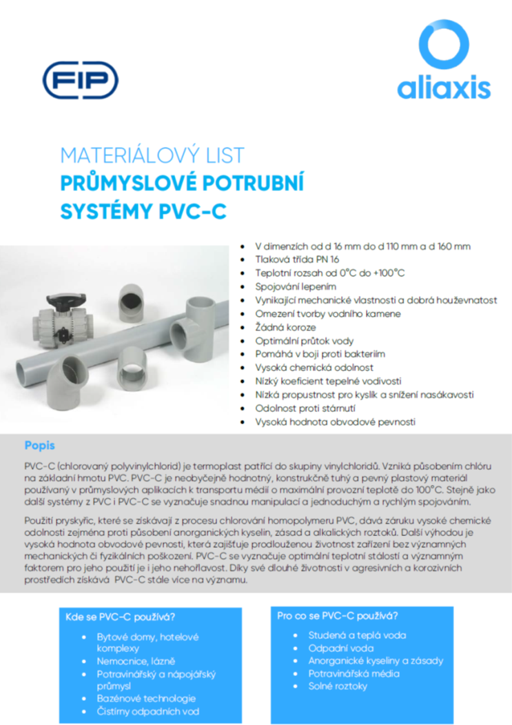 Materiálový list PVC-C